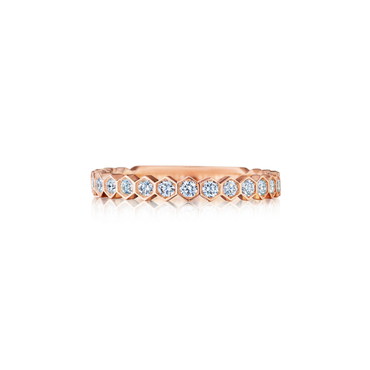 Hexagon Bezel Set Diamond Band