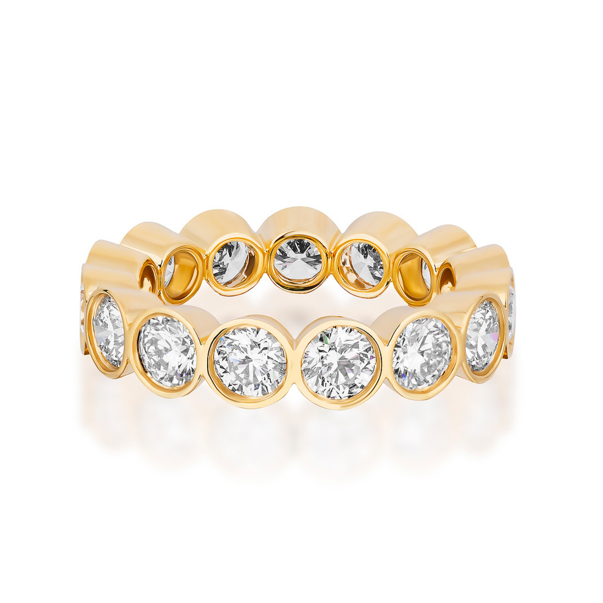 Bezel Set Round Brilliant Diamond Eternity Band