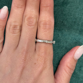 East-West Thin Baguette Cut Diamond Eternity Band