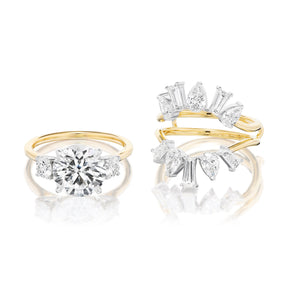 Bespoke Confetti Diamond Ring Jacket in White and Yellow Gold