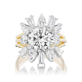 Bespoke Confetti Diamond Ring Jacket in White and Yellow Gold