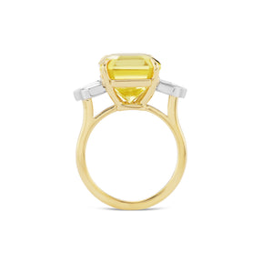 Art Deco Engagement Ring with Yellow Sapphire and Bullet Baguette Side Stones