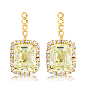 Chartreuse Sapphire Pavé Ear Jackets