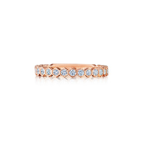 Hexagon Bezel Set Diamond Band