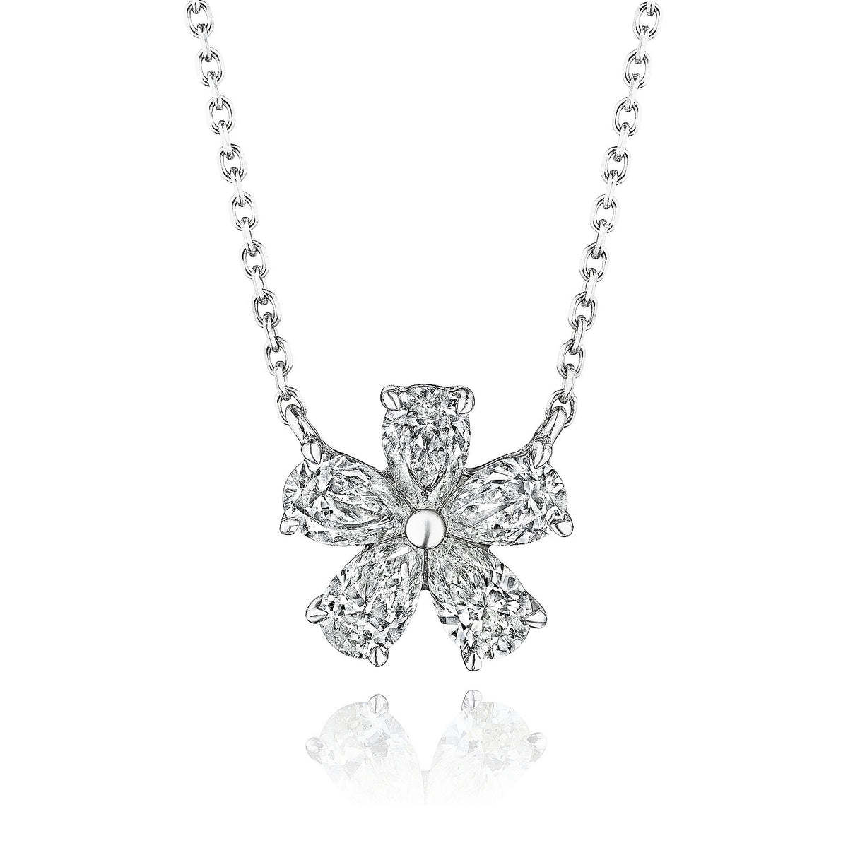 Pear Diamond Petal Pendant