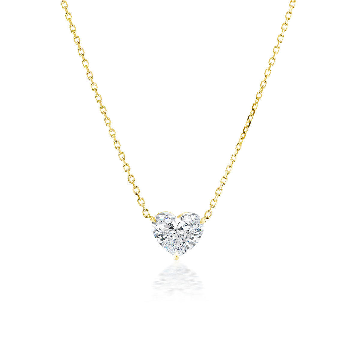 Heart Diamond Solitaire Pendant in Yellow Gold