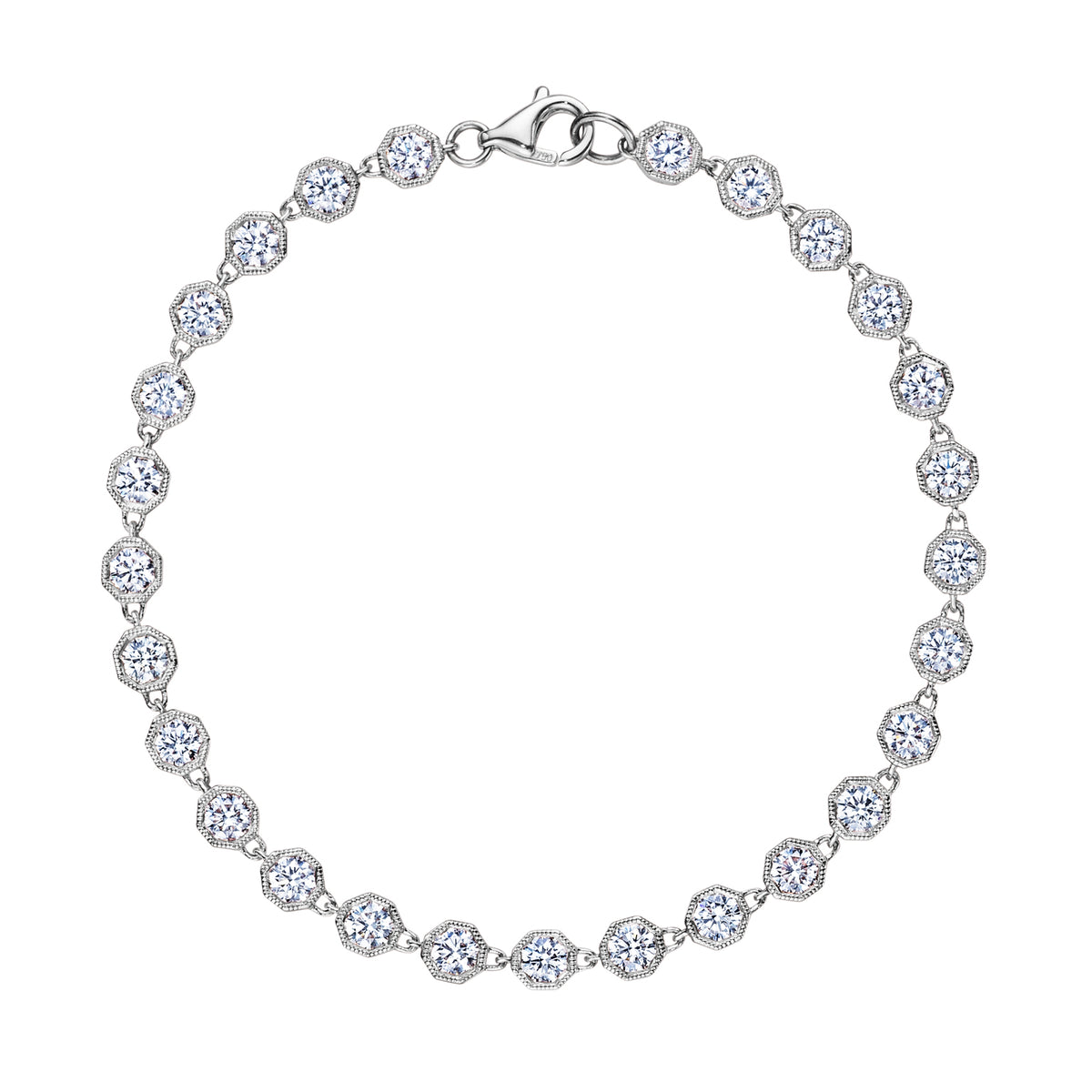 Hexagon Diamond Tennis Bracelet