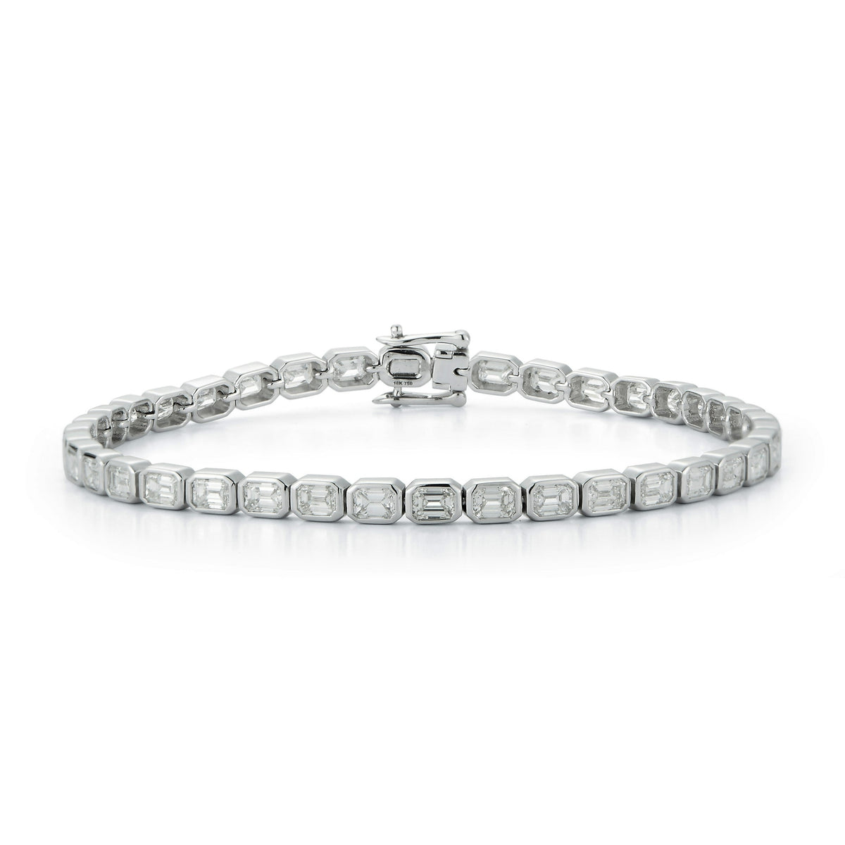 East-West Emerald Cut Bezel Bracelet