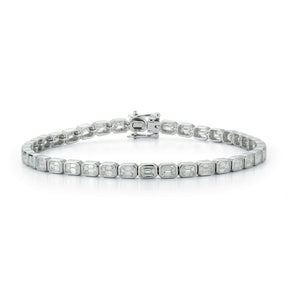 East-West Emerald Cut Bezel Bracelet