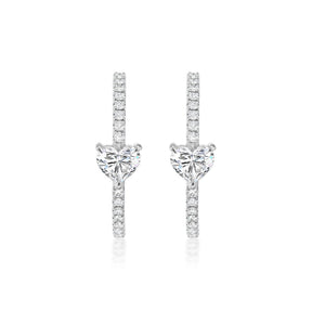 Heart Diamond Pavé Hoops