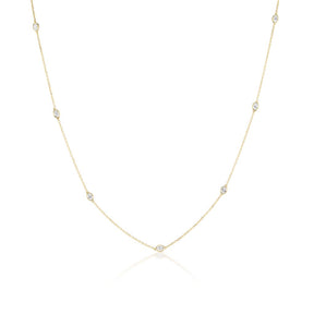 Serpentine Station Necklace with Oval Diamonds