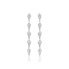 Chasing Kites Drop Earrings in White Gold with Bezel Set Kite Diamonds