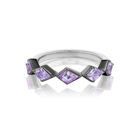 Purple Sapphire Kite Stackable Ring