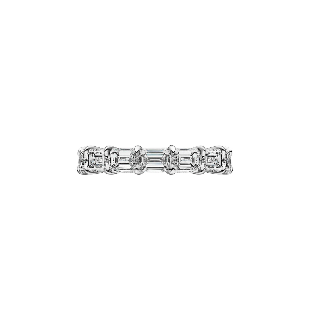 East-West Emerald Cut Diamond Eternity Band