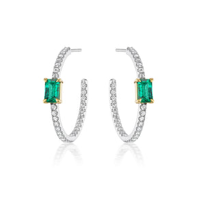 Emerald Pavé Hoops