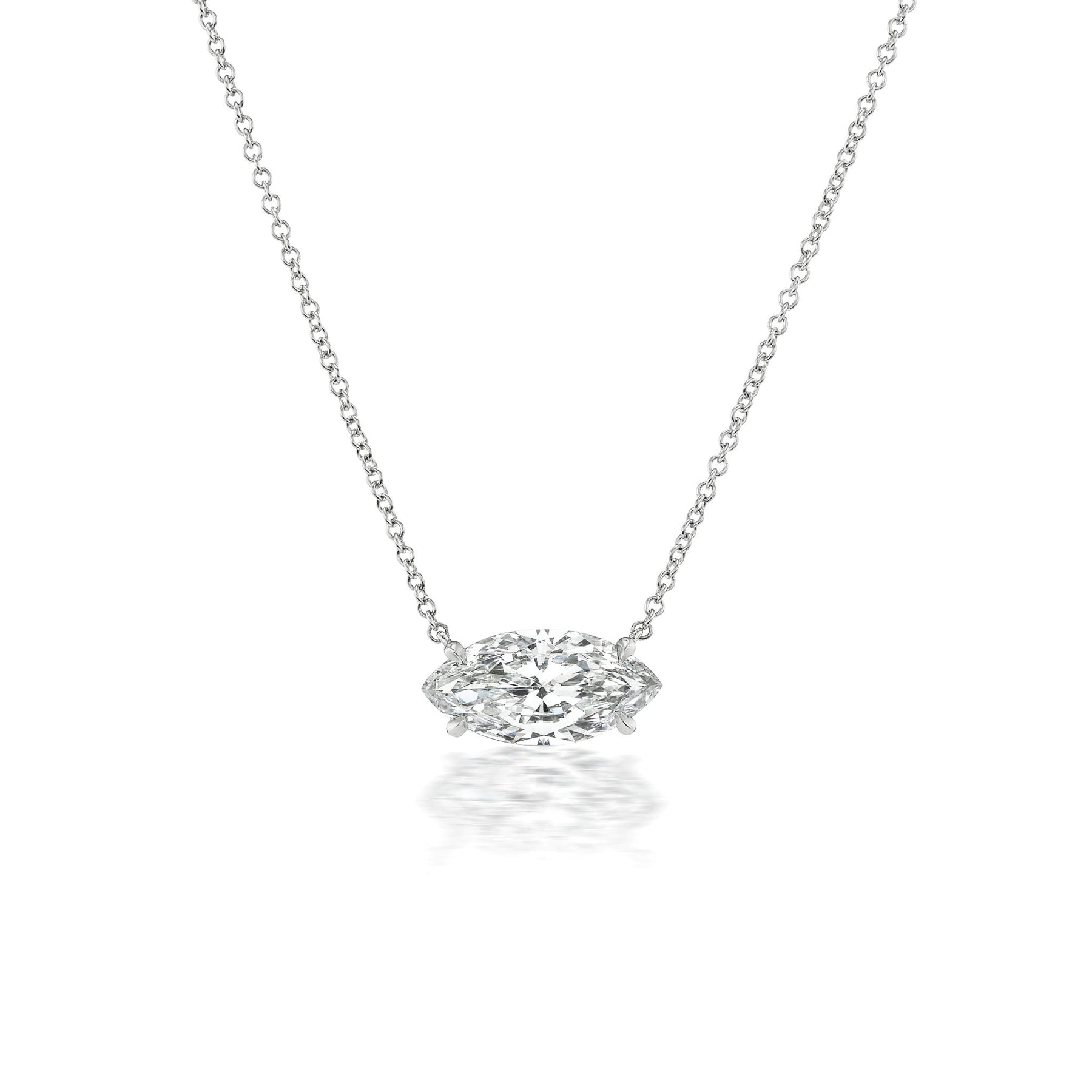East-west Marquise Diamond Pendant
