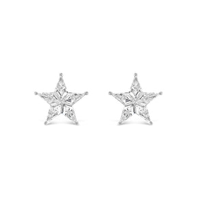 Celestial Baby Star Studs in White Gold with Kite Diamonds