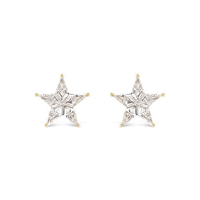 Diamond Star Studs in Yellow Gold